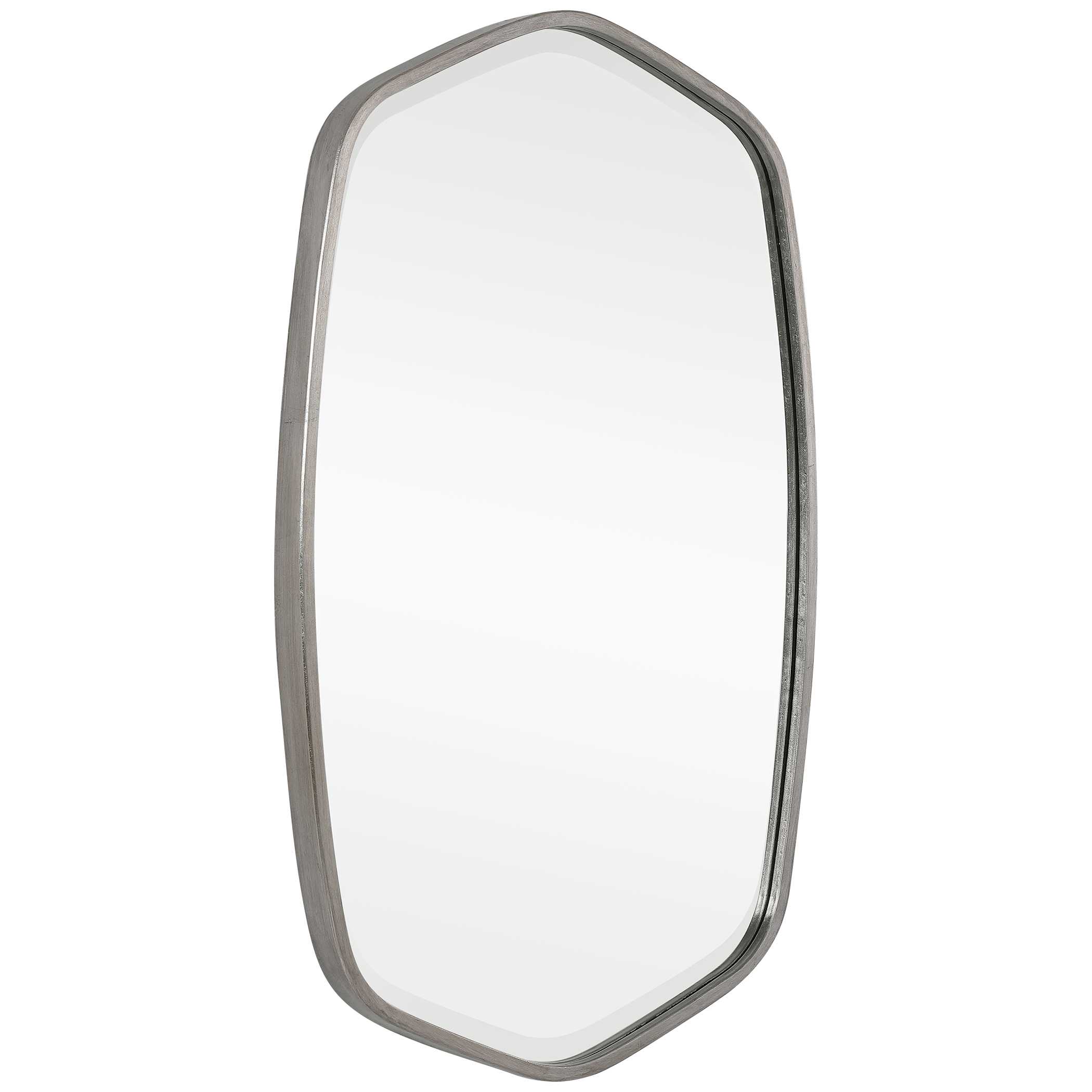 Duronia Brushed Silver Mirror, by Uttermost, 22.25" width x 36.25" height x 1.75" depth View 5