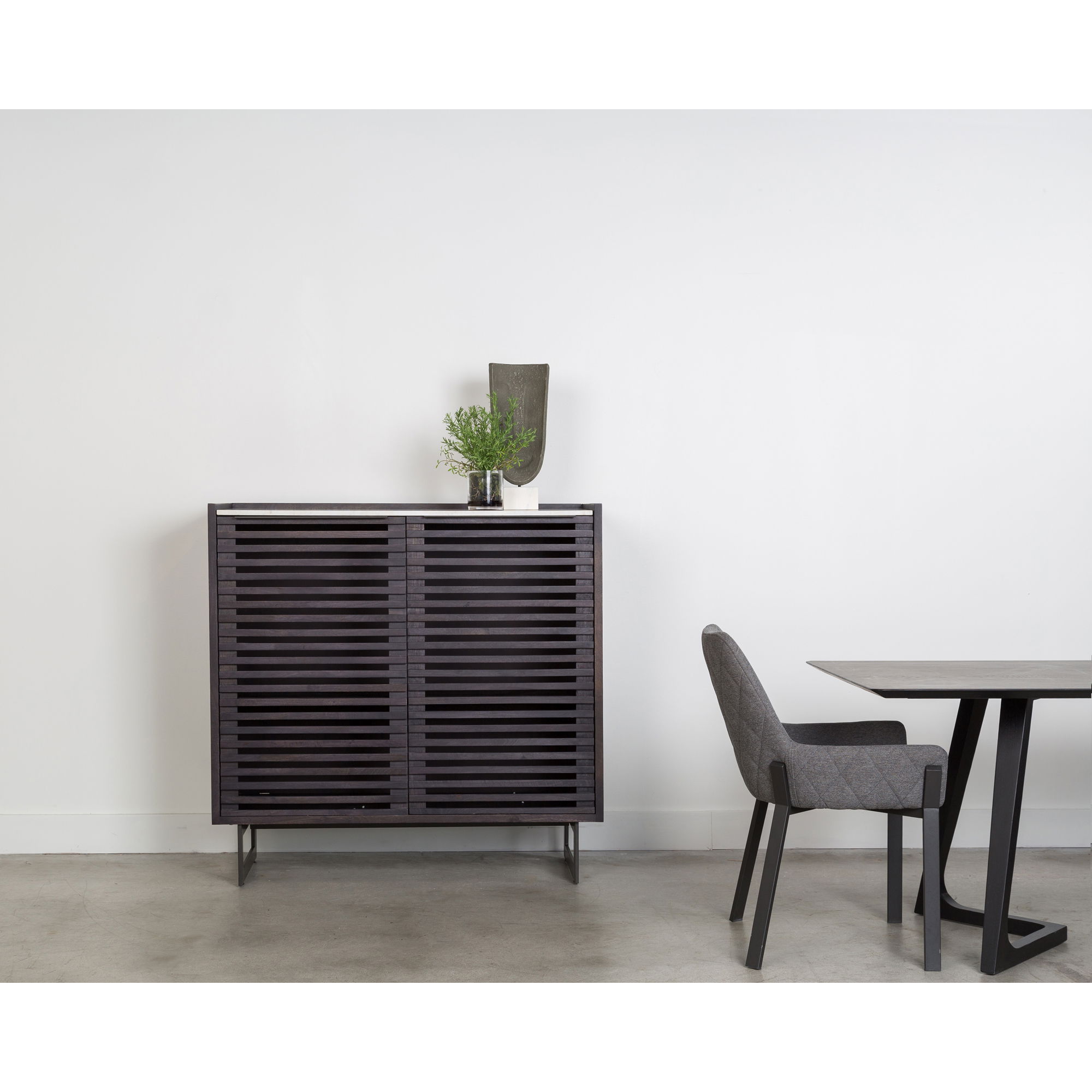 Lloyd Dining Chair Dark Grey - Set Of Two, by Moe's Home, 22" width x 34" height x 23" depth View 8