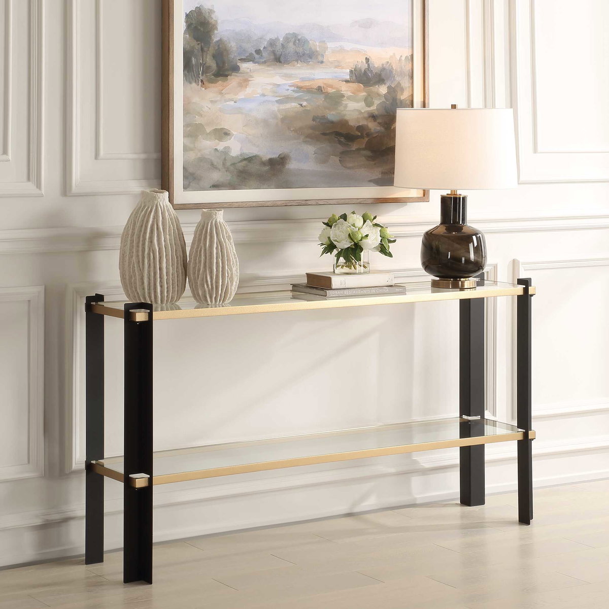 Cunene Contemporary Console Table, by Uttermost, 60" width x 32" height x 15" depth View 4