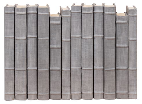 Heather Gray Linen Books, Set/12