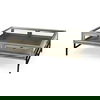 Arelius 42' Square Glass-Top Gray Wood with Black Metal Base Display Coffee Table thumbnail 0