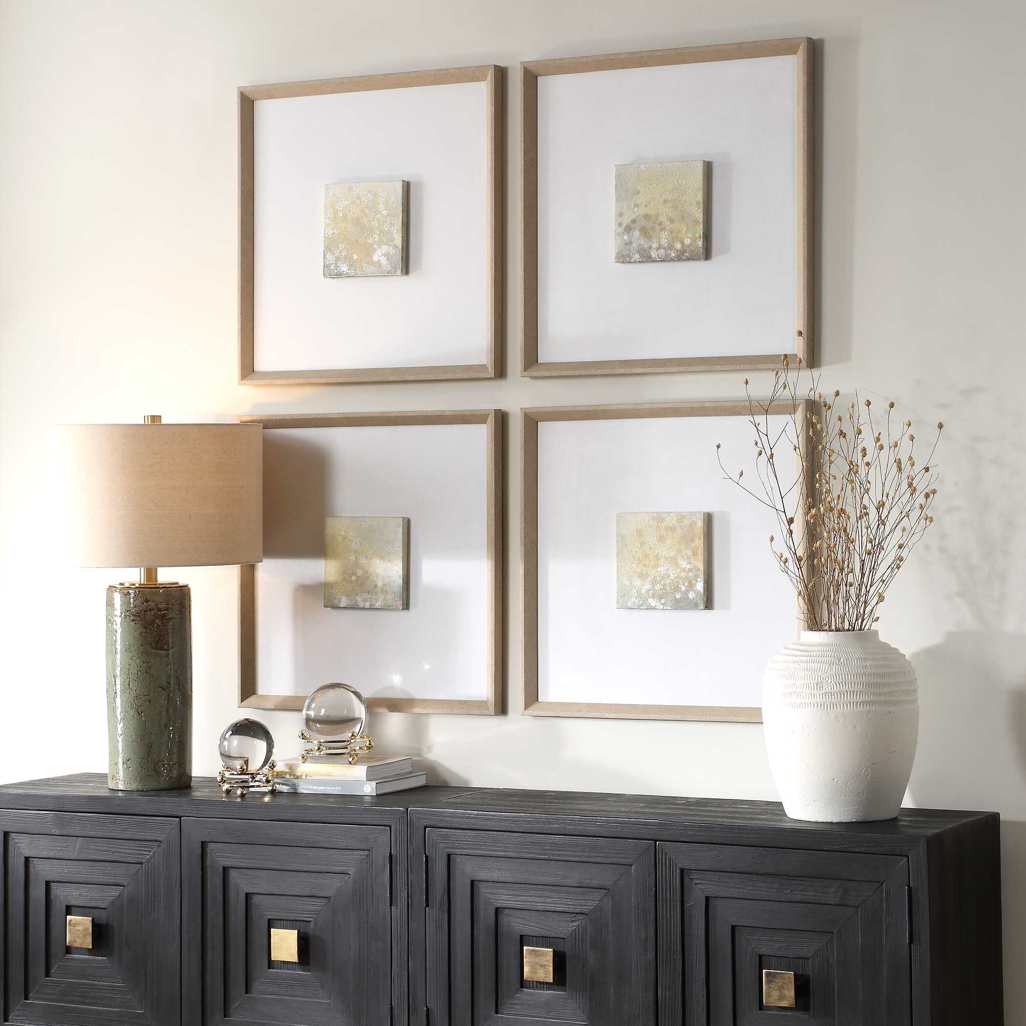 Now & Then Abstract Art Set/4, Painting by Uttermost, 26" width x 26" height x 1.5" depth View 3