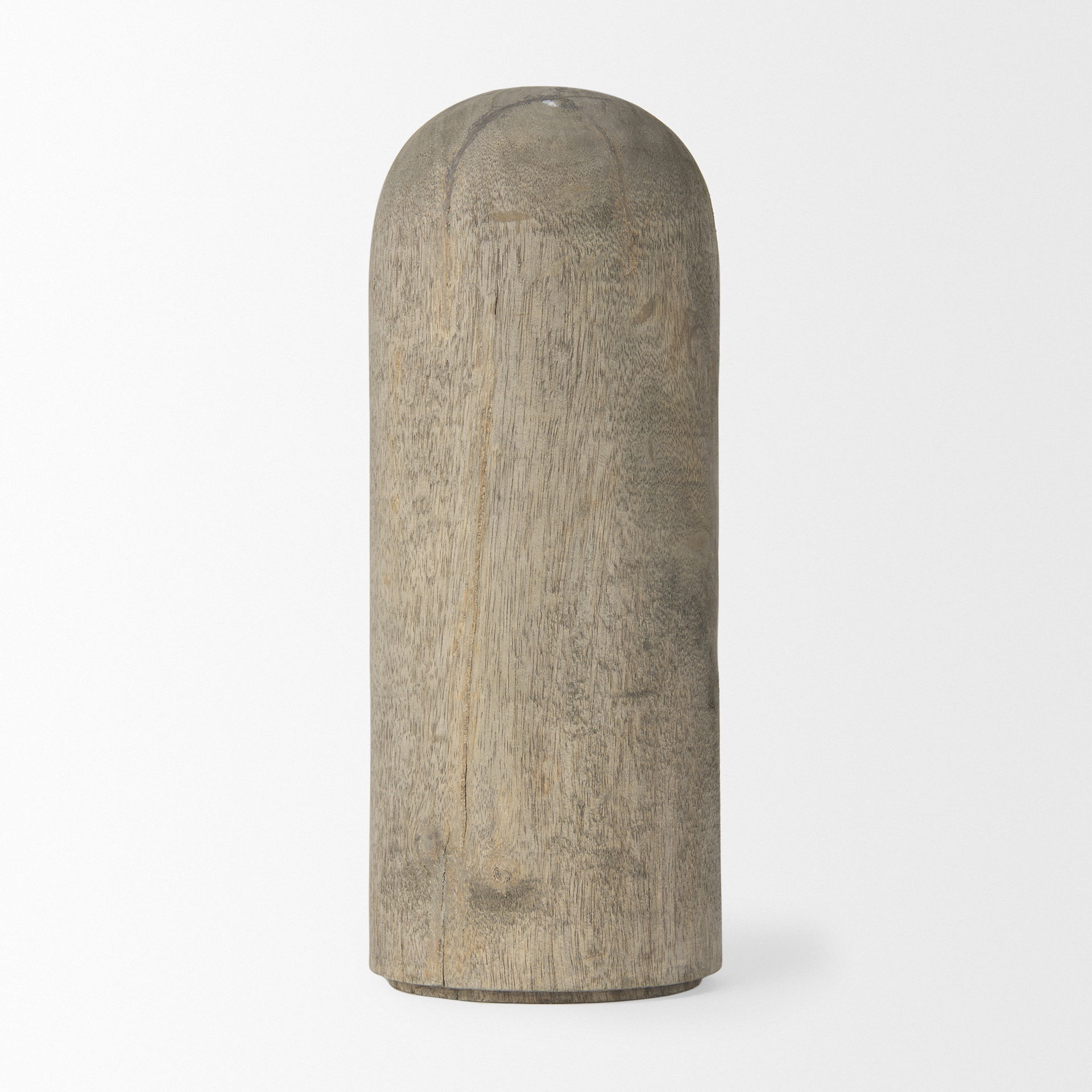 Knox Large Gray-Wash Wood Decorative Object, by Mercana, 6" length x 6" width x 14" height View 3