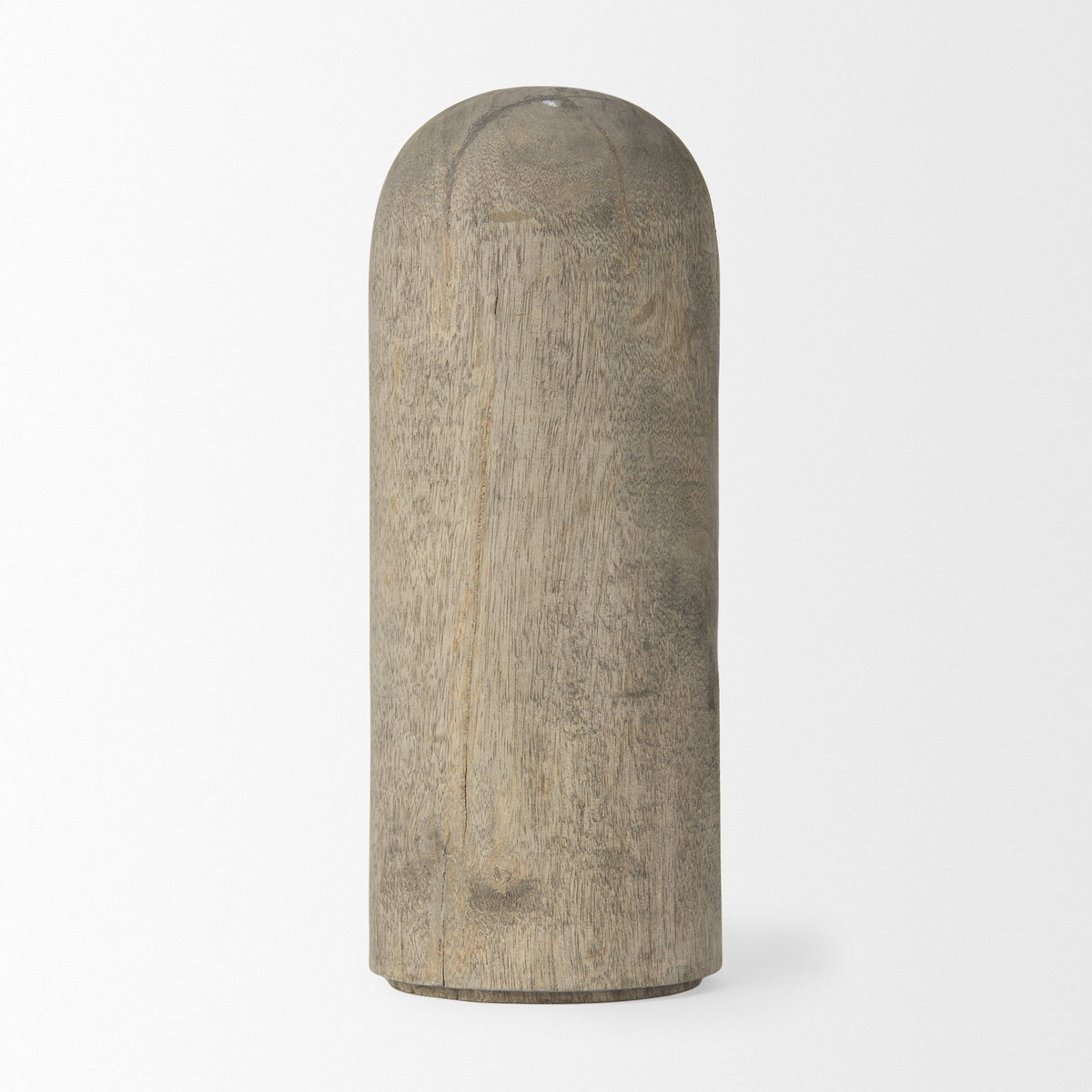 Knox Large Gray-Wash Wood Decorative Object, by Mercana, 6" length x 6" width x 14" height View 3