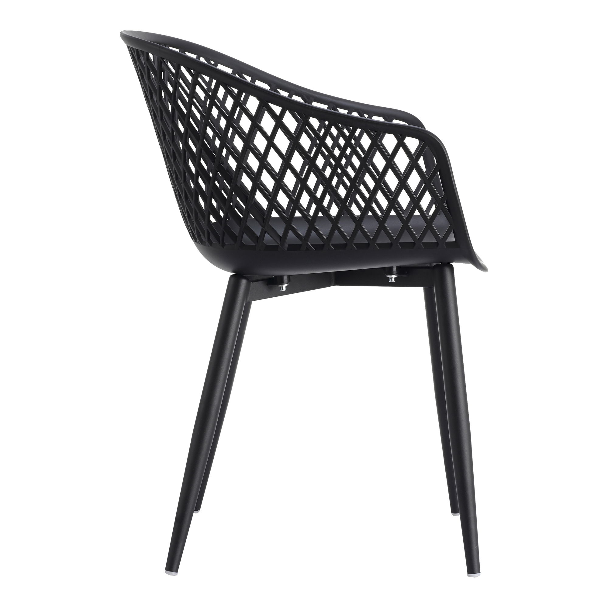 Piazza Outdoor Chair Black - Set Of Two, by Moe's Home, 1'11.5" width x 2'7.5" height x 1'10.5" depth View 6