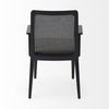 Clara Black Wood with Cream Fabric Seat and Cane Back Dining Chair thumbnail 4