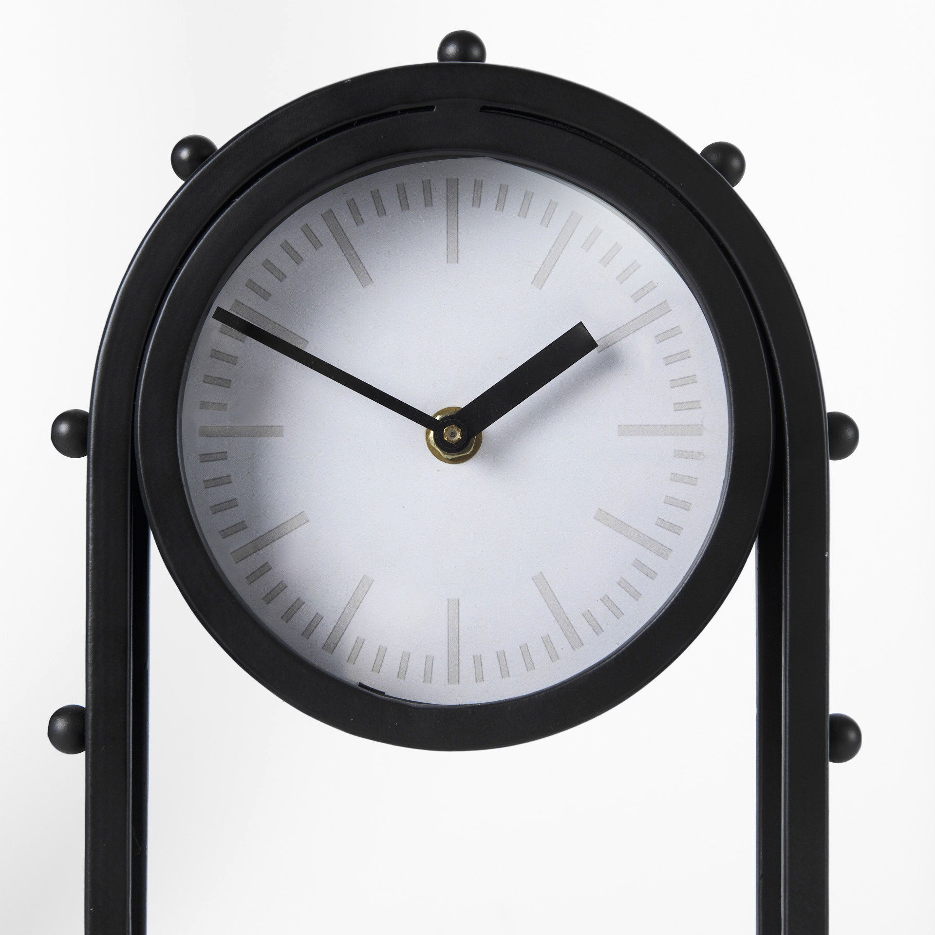 Marian  Black Studded  Table Clock, by Mercana, 7.48" length x 5.71" width x 12.99" height View 7