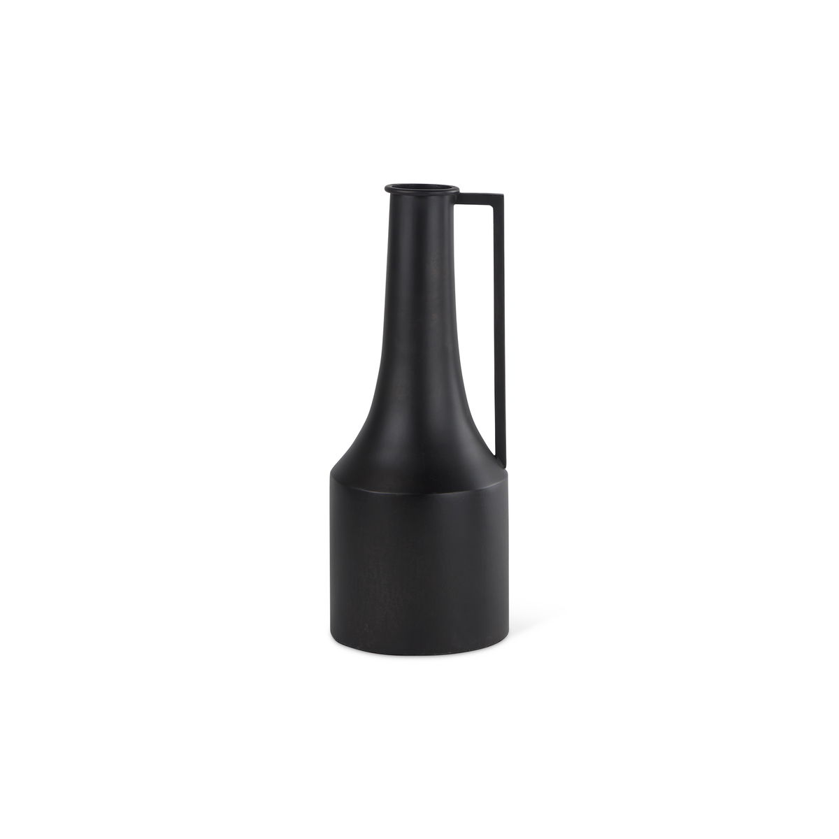 Aubrey Small 14.0H Black Iron Flower Vase, Decorative Jar by Mercana, 5.5" length x 5.5" width x 14" height View 1