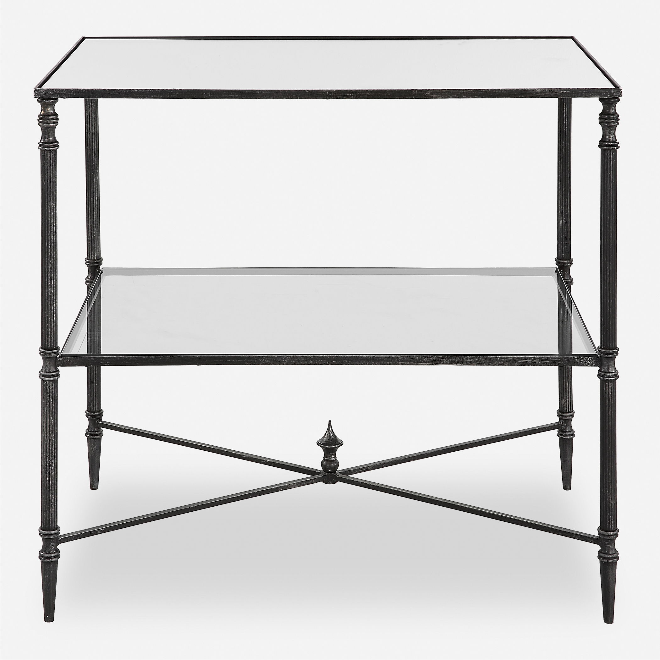 Henzler Mirrored Steel Lamp Table large image 