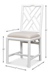 Brighton Bamboo Side Chair  White, by Sarreid, 1'10" length x 1'5" width x 3'3" height thumbnail 13