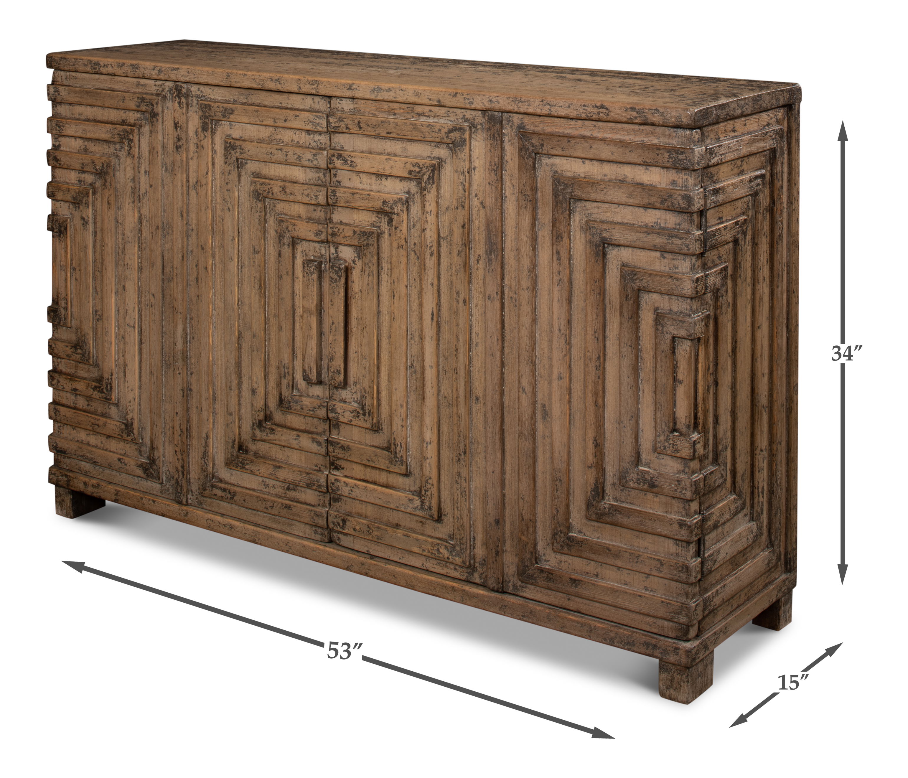 Saint Entrance Sideboard, Cabinets & Sideboard by Sarreid, 53" length x 15" width x 34" height View 12