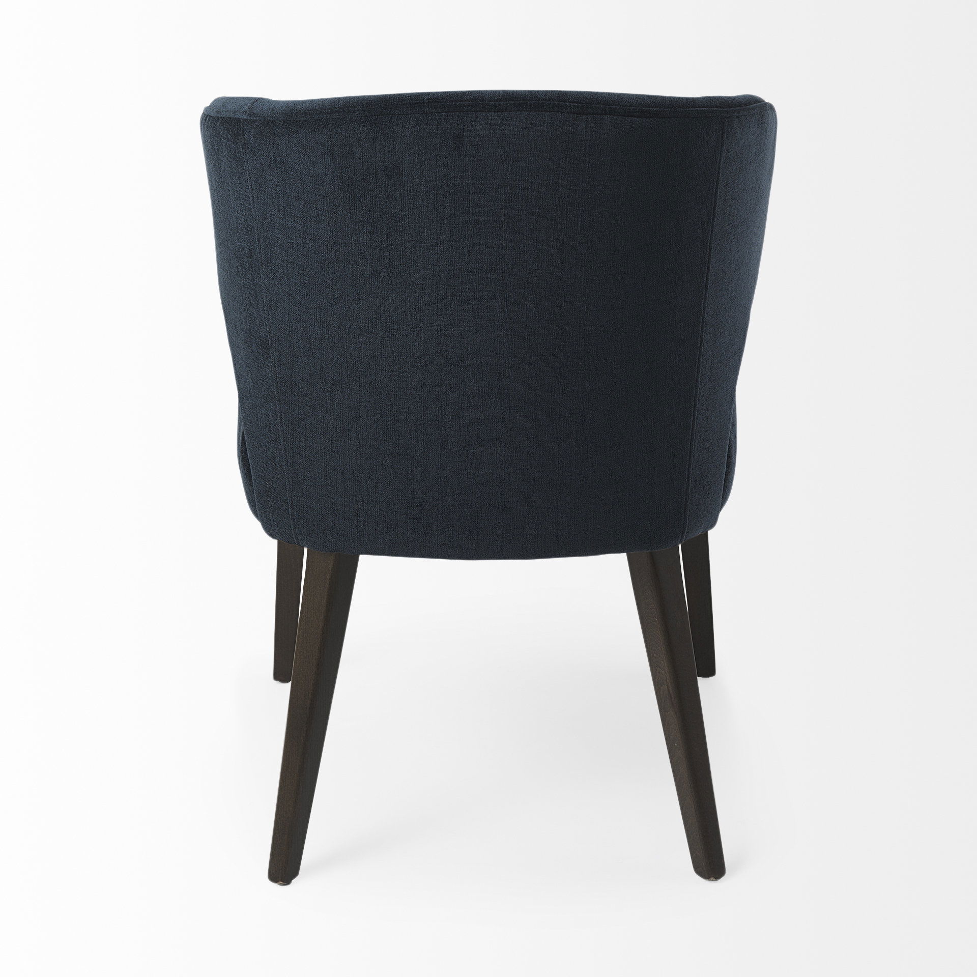 Niles 23.5L x 24.0W x 32.0H Navy Fabric Seat with Dark Brown Wooden Legs Wingback Dining Chair large image 
