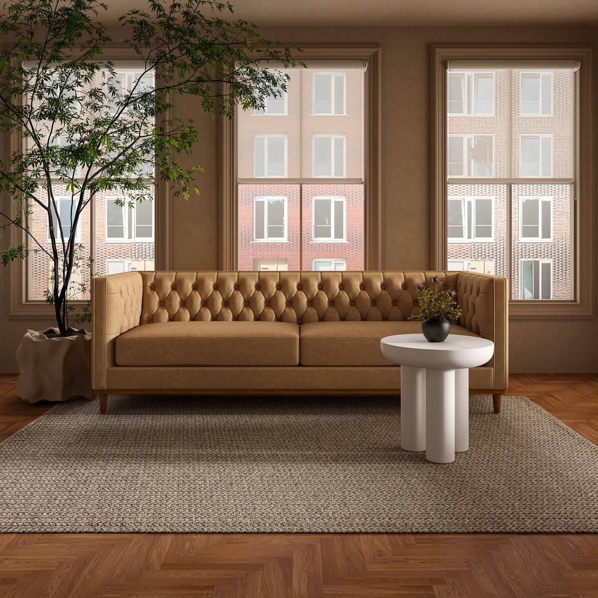 Rocca Side Table Cream, Side & End Table by Moe's Home, 19.69" width x 20.08" height x 19.69" depth View 8