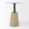 Maxwell 32' Round Pedestal Dining Table | Modern | White Marble & Black Metal/Blonde Wood | Seats 2, by Mercana, 32" length x 32" width x 36" height thumbnail 4