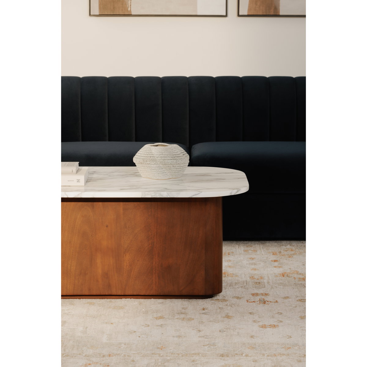 Dash Coffee Table White Calcatta Marble, by Moe's Home, 45" width x 18.5" height x 27" depth View 12