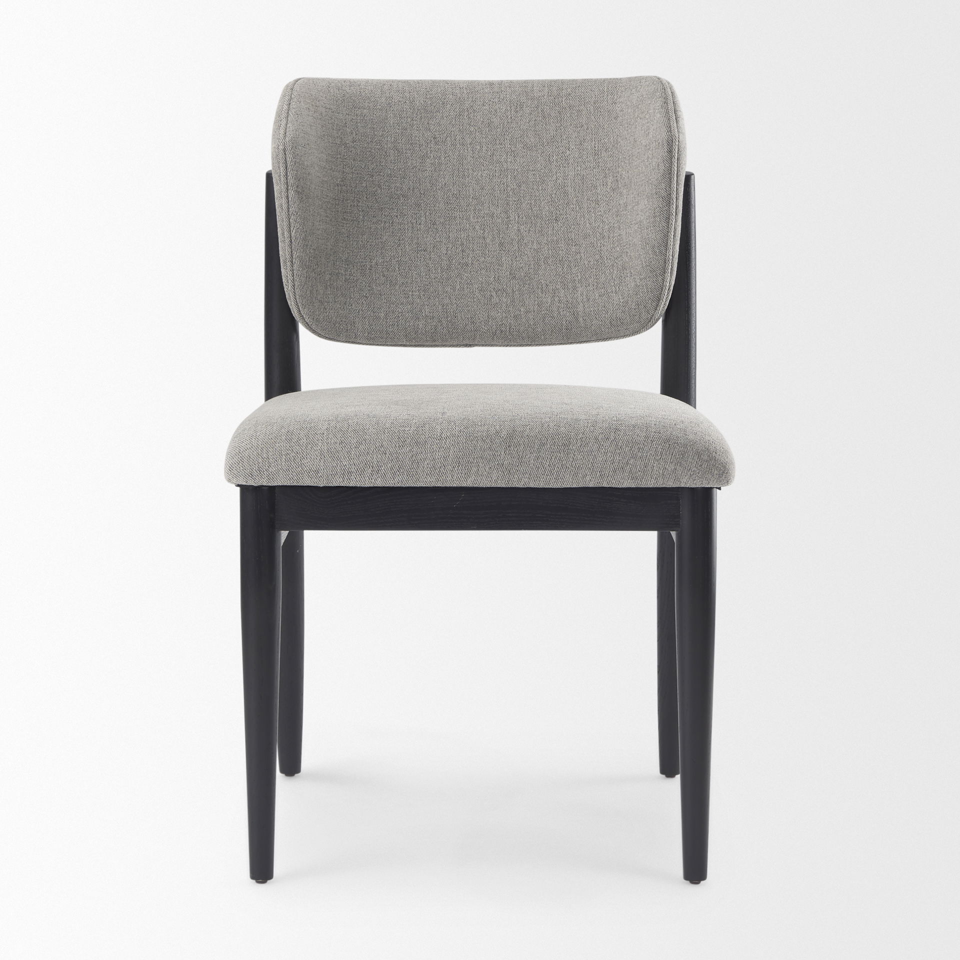 Cline   Gray Fabric with Black Wood Dining Chair, by Mercana, 20.87" length x 23.03" width x 31.89" height View 7
