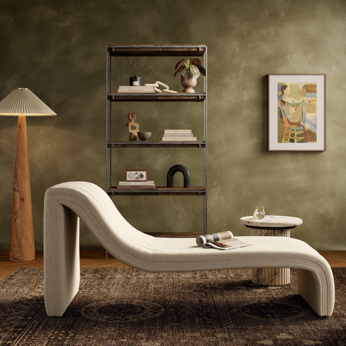 Augustine Chaise Lounge, Chaise Lounges & Daybed by Four Hands, 26.5" width x 33" height x 74" depth View 4
