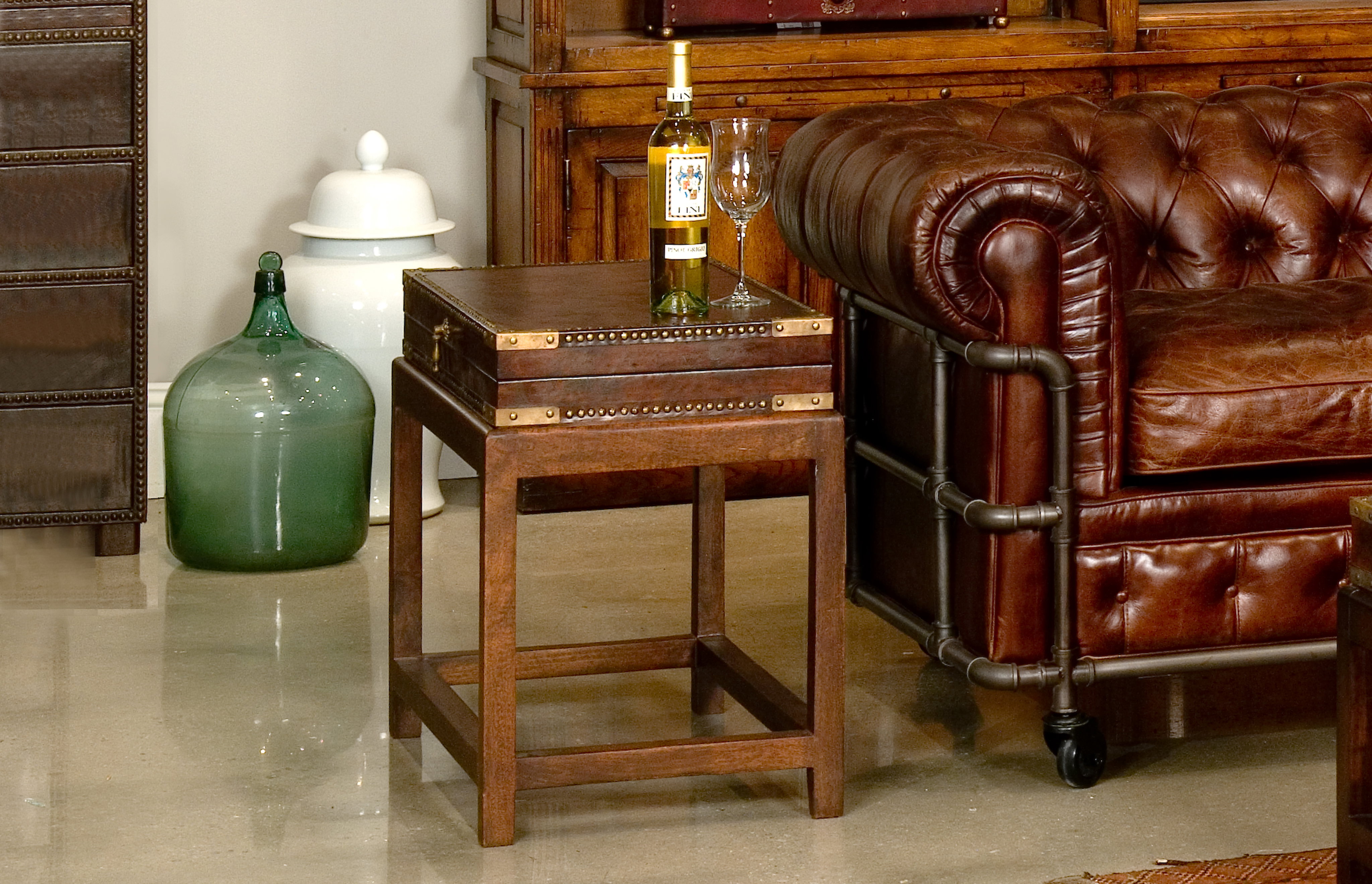 Winchester Box On Stand, Side & End Table by Sarreid, 27" length x 17" width x 24" height View 10