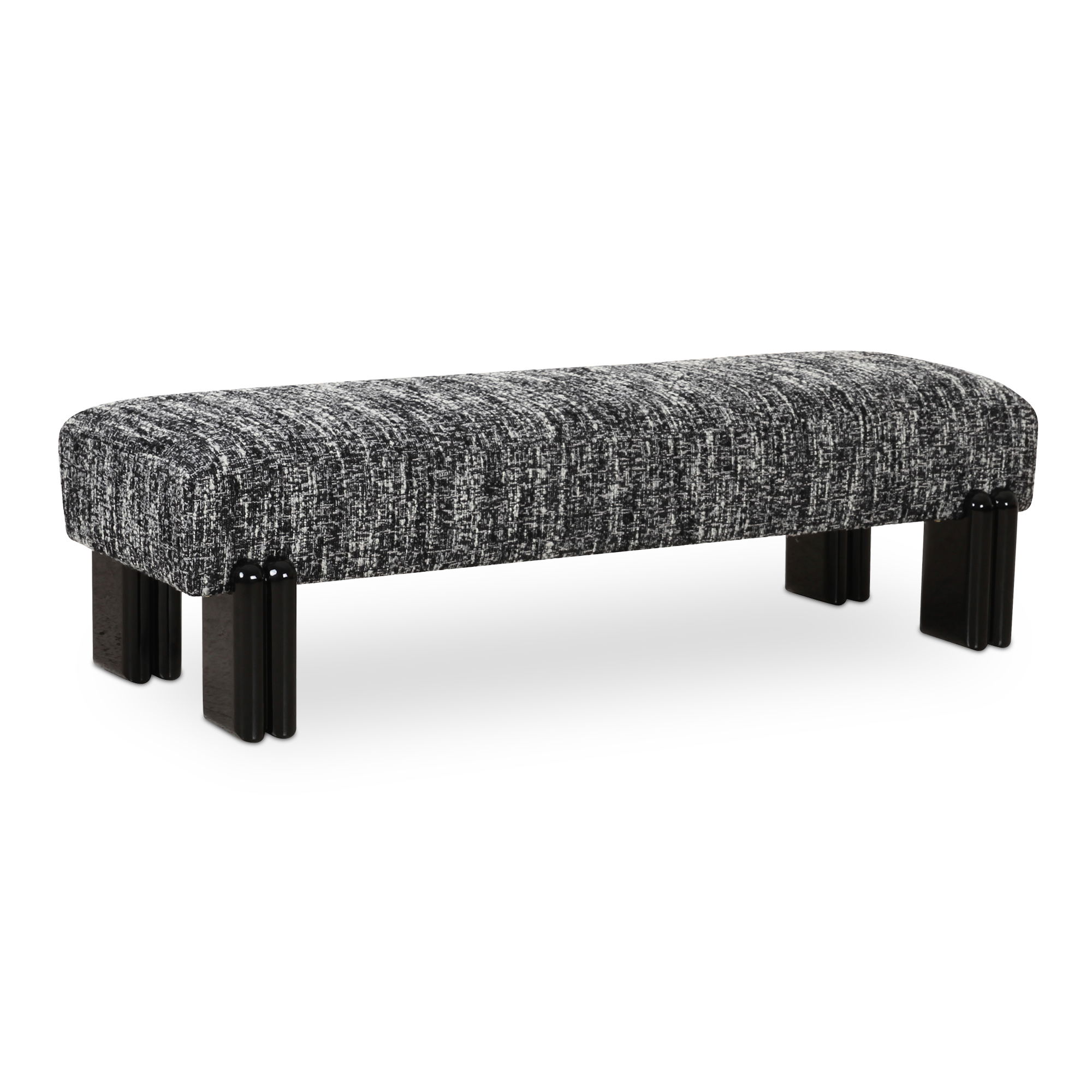 Priya Bench Black, Benche by Moe's Home, 55.9" width x 16.5" height x 20.5" depth View 2