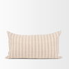 Jace Cream with Beige Stripe Lumbar Decorative Pillow Cover thumbnail 5
