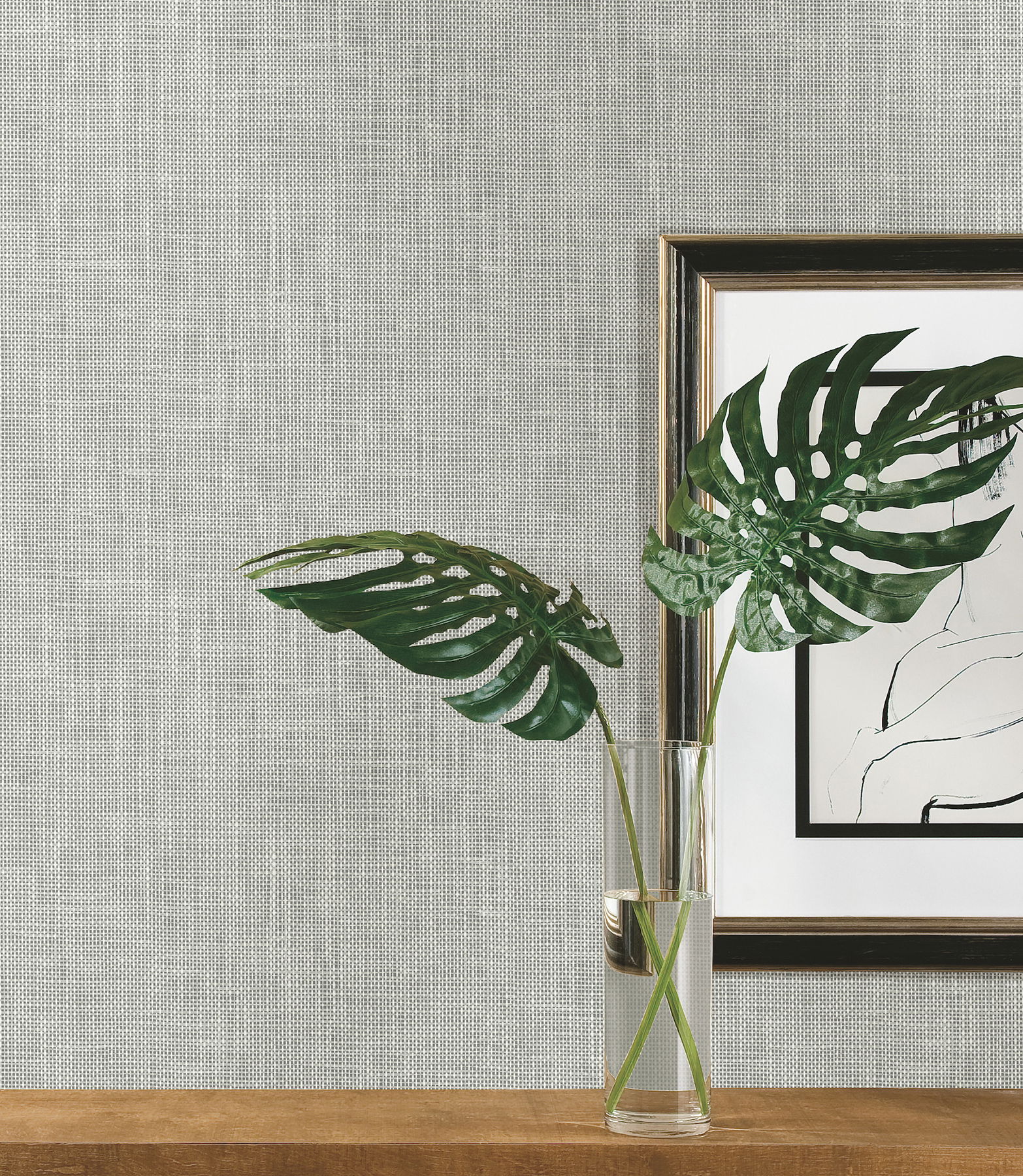 Reed Basket White Peel & Stick Wallpaper large image 