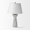 Julia  Gray Antique Painted Cement Table Lamp, by Mercana, 16" length x 16" width x 27" height thumbnail 4