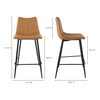 Alibi Counter Stool Tan - Set Of Two, Counter & Bar Stool by Moe's Home, 17.7" width x 37" height x 20" depth thumbnail 11