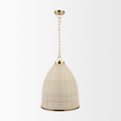 Saliha Cane with Brass Metal Pendant Light