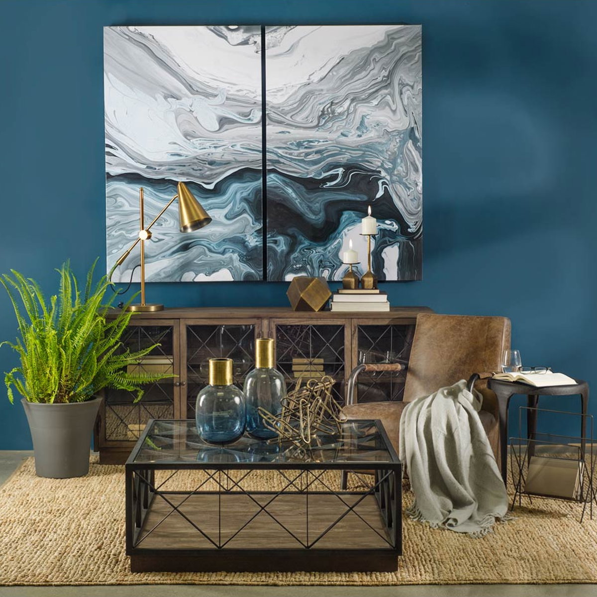 Fragon I (26'H) Gold-Tone Metal Adjustable Cone Shade Table Lamp, by Mercana, 8.5" length x 27" width x 26" height View 2