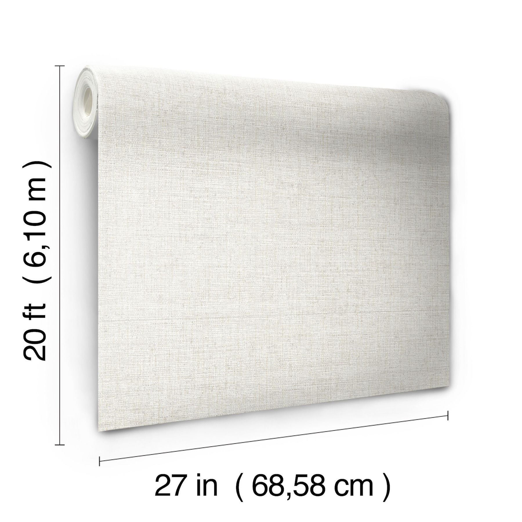 Papyrus Weave White Peel & Stick Wallpaper large image 