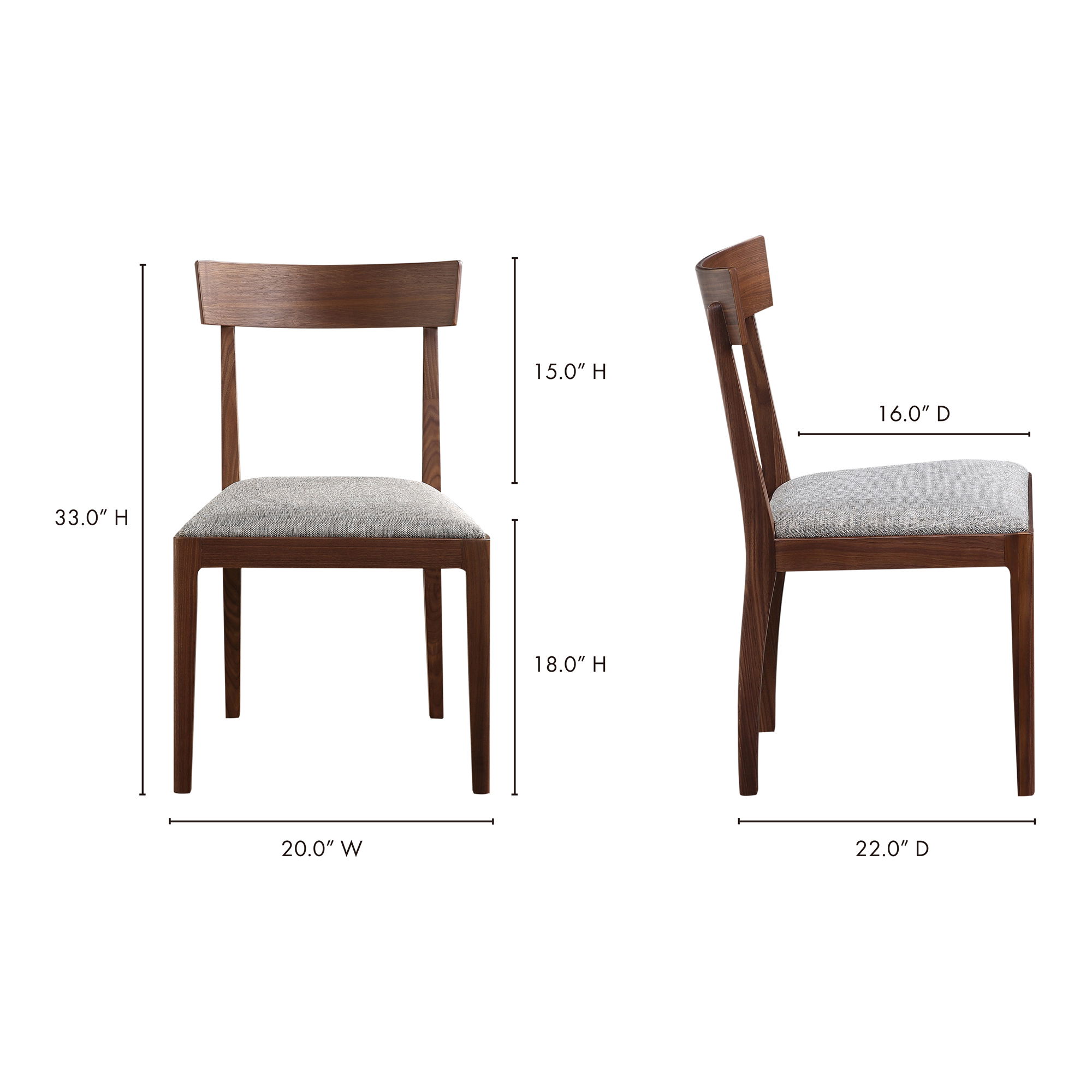 Leone Dining Chair Walnut Brown - Set Of Two large image 