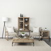 Arelius 42' Square Glass-Top Light Brown with Black Metal Base Display Coffee Table thumbnail 2