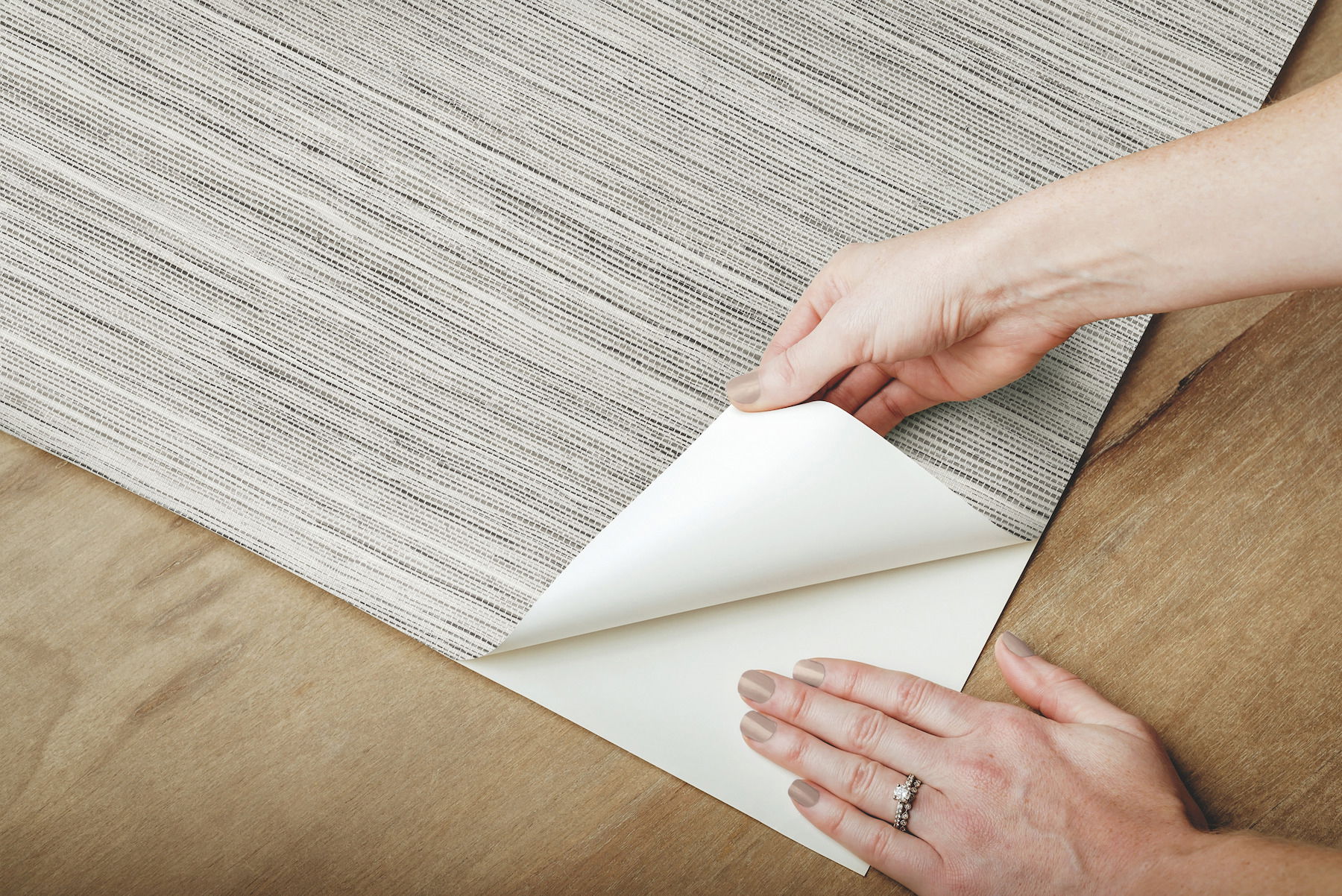 Cattail Weave Grey Peel & Stick Wallpaper large image 
