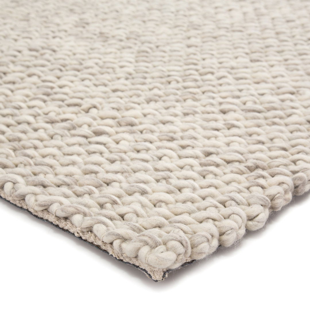 Scandinavia Dula Hand Woven Wool Ivory/Gray Area Rug large image 