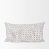 Jayden 14x26 Cream with Black Print Linen Lumbar Decorative Pillow Cover, by Mercana, 14" length x 26" width x 0.2" height thumbnail 3