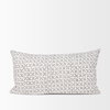 Jayden 14x26 Cream with Black Print Linen Lumbar Pillow Cover, Decorative Pillow by Mercana, 14" length x 26" width x 0.2" height thumbnail 3