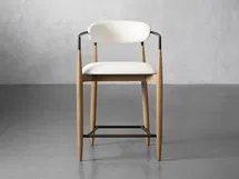 Online Designer Combined Living/Dining Jagger Stool in Natural with Oil Rubbed Bronze