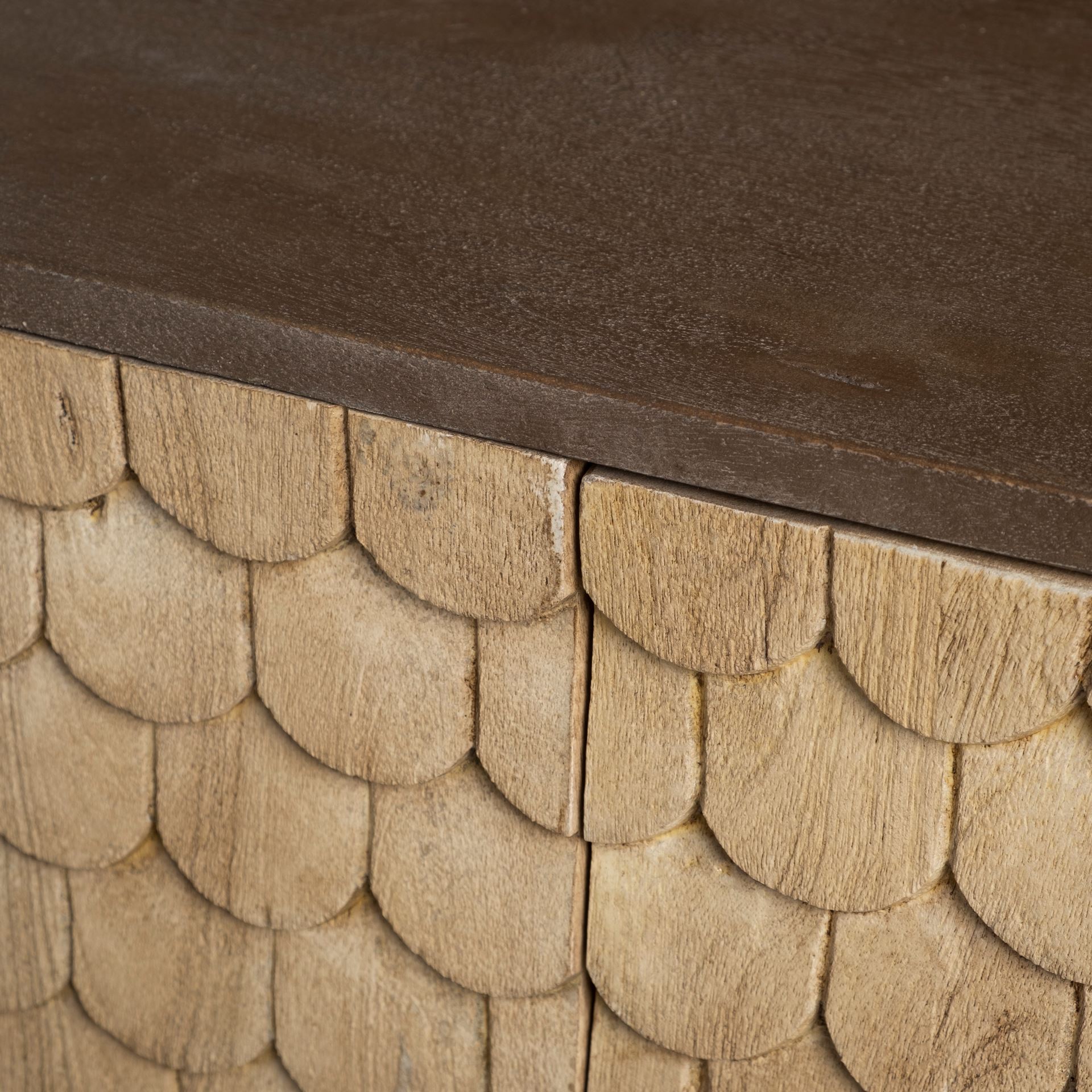 Swordfish 72L x 19W  x 30.25H Two-Tone Brown Wood Cabinet Silver Metal Base 4 Cabinet Door Sideboard, Sideboards & Buffet by Mercana, 72" length x 19" width x 30.12" height View 8