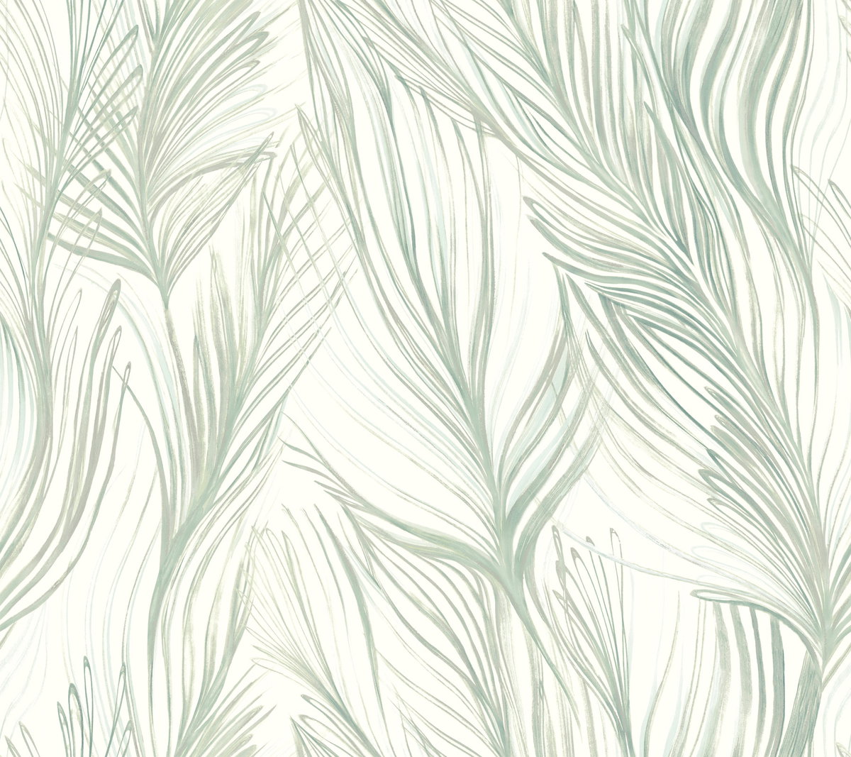 Peaceful Plume Light Blue Wallpaper, by York Wall, 27' length x 2'3" width x 0.02" depth