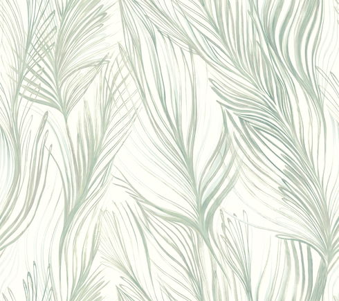 Peaceful Plume Light Blue Wallpaper
