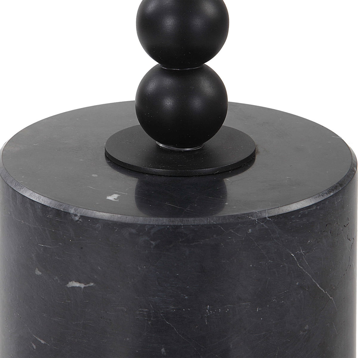 Bead Black Marble Drink Table, Side & End Table by Uttermost, 10" width x 24" height x 10" depth View 4