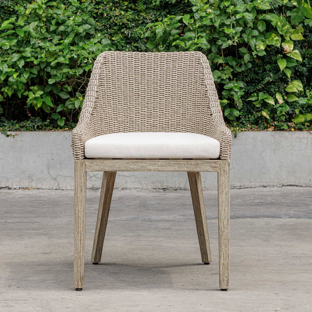 Paloma Outdoor Wicker Dining Chair, Outdoor Chair by Uttermost, 1'9.2" width x 2'8.2" height x 2'0.4" depth View 3