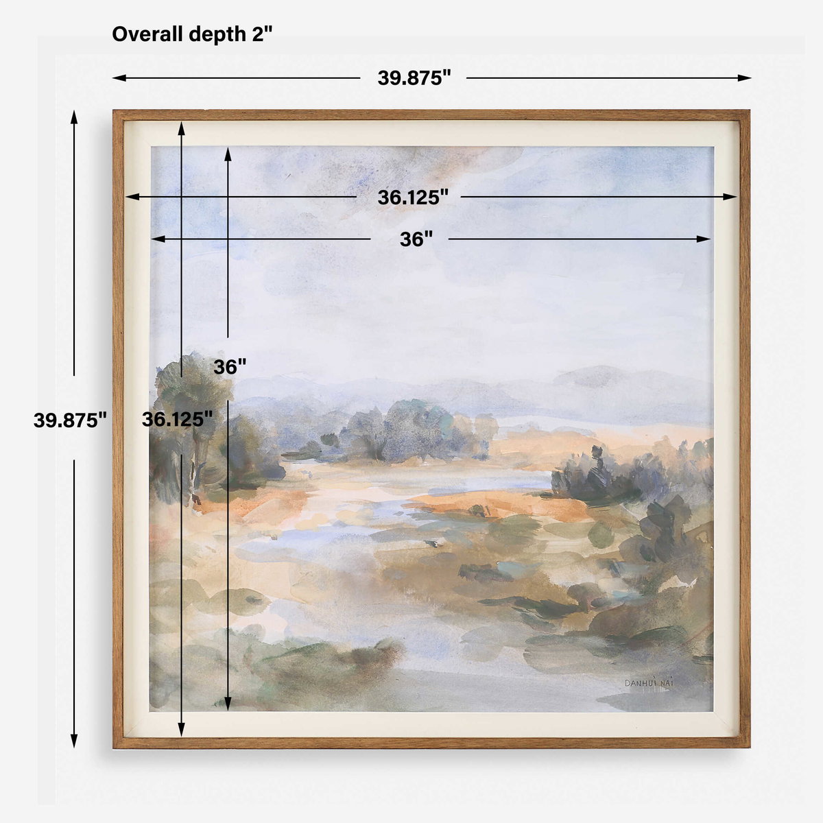 River Afternoon Landscape Print, Art by Uttermost, 39.87" width x 39.87" height x 2" depth View 3