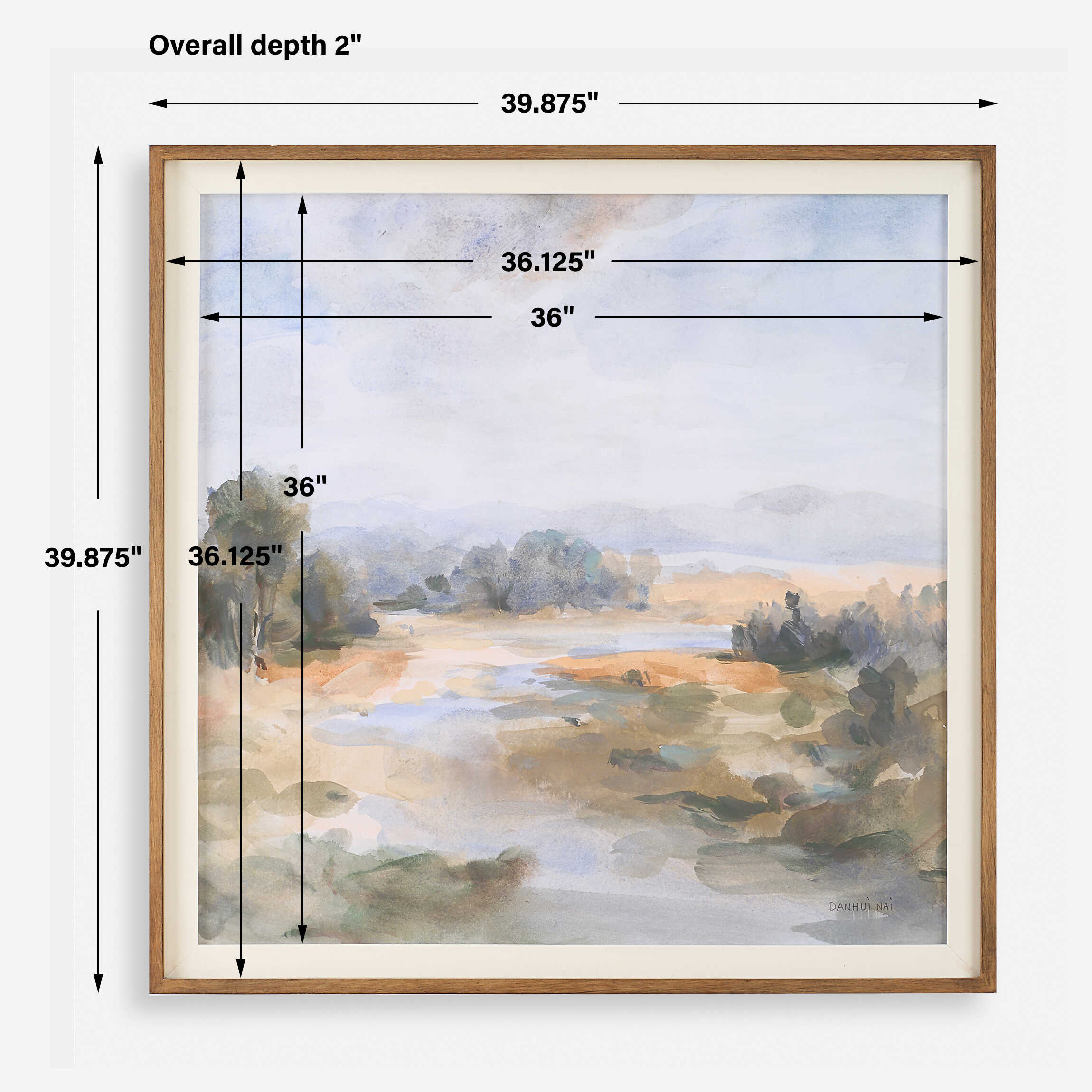 River Afternoon Landscape Print, Painting by Uttermost, 39.87" width x 39.87" height x 2" depth View 3