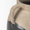 Tully Textured Matte Brown with Matte Black Short Ceramic Floor Vase thumbnail 9