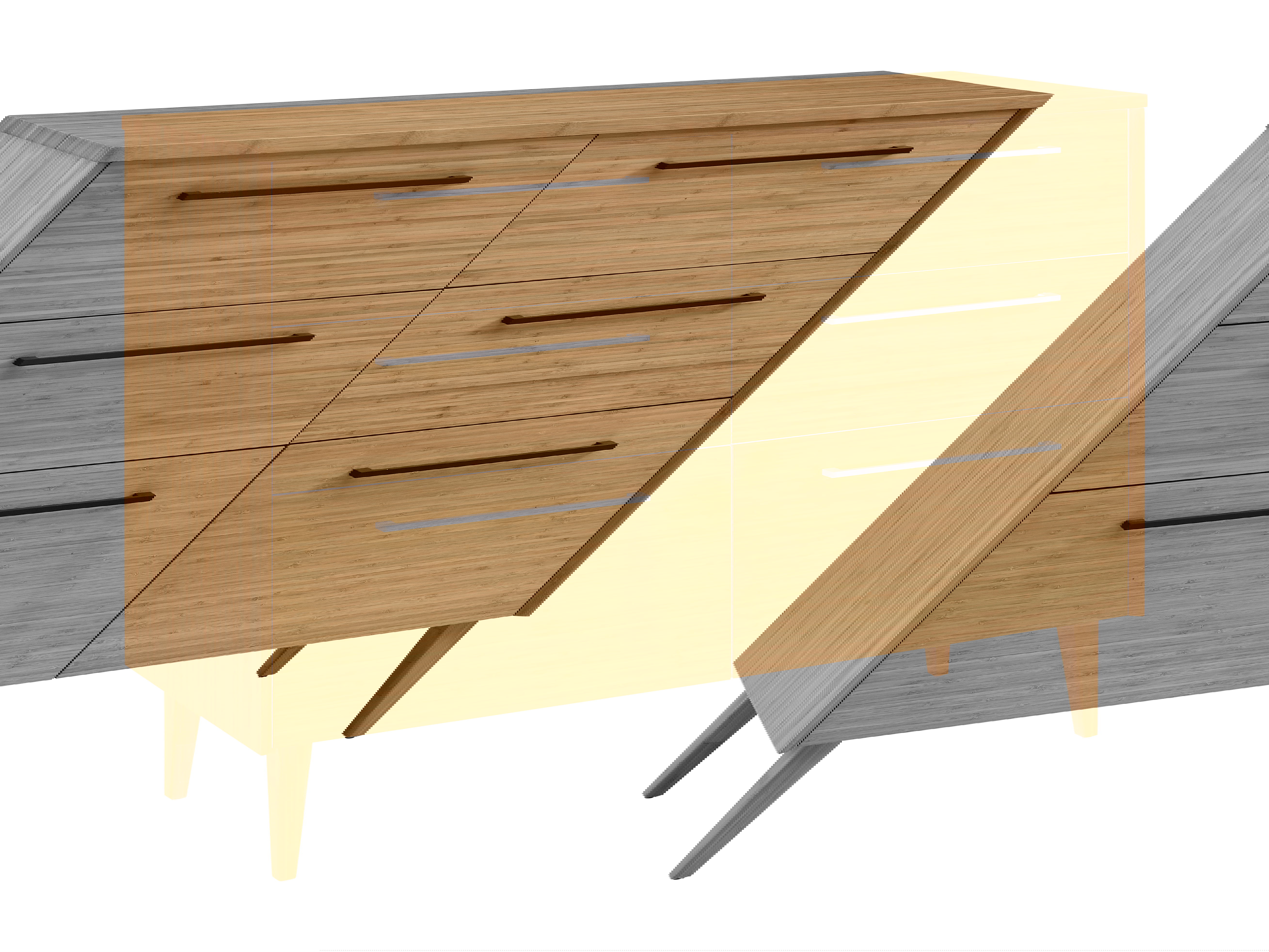 Sienna Six Drawer Double Dresser, Caramelized, by Greenington, 18.5" length x 52.5" width x 35.5" height View 1