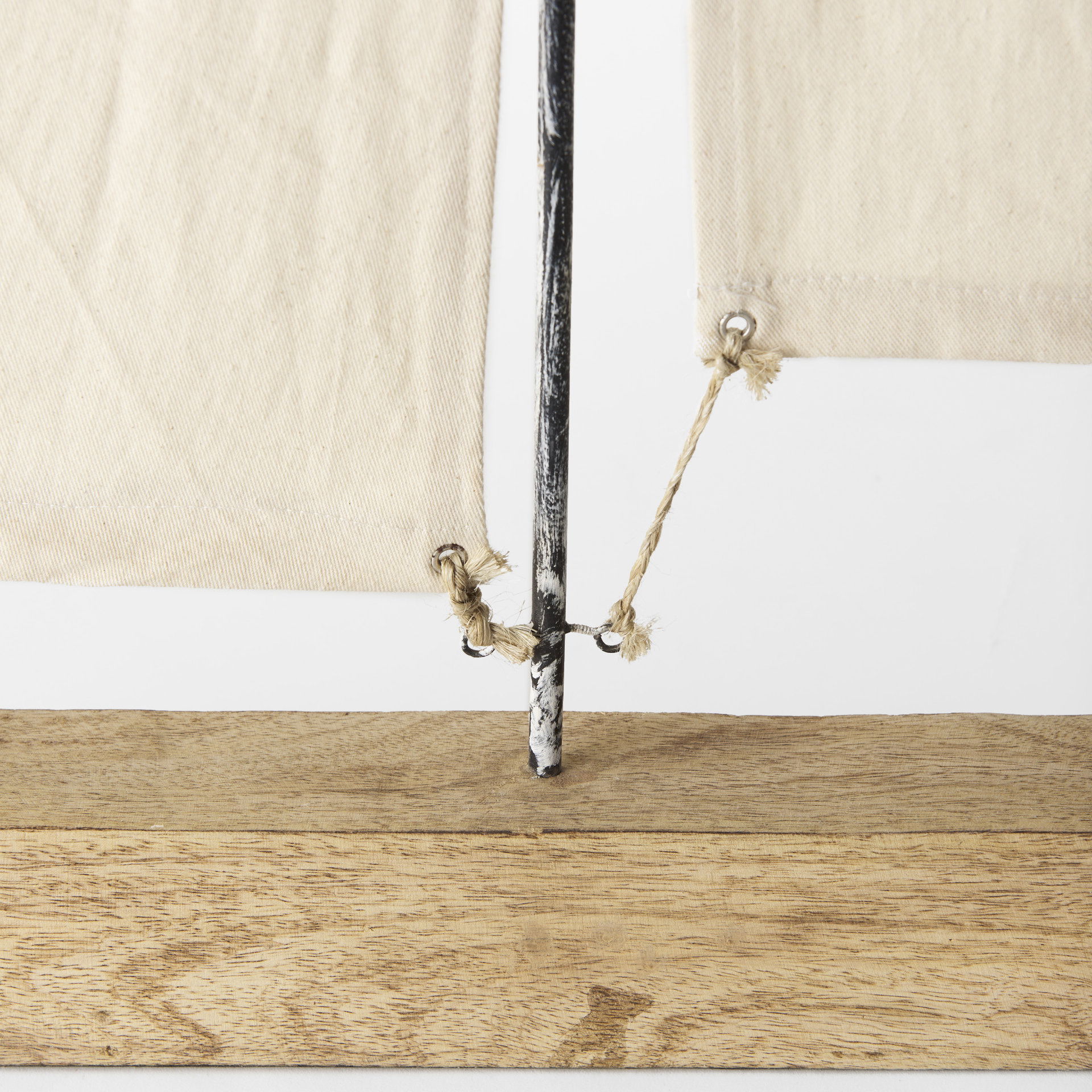 Tartane Large 22L x 2W Brown/Cream Nautical Inspired Sailboat large image 
