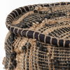 Riley Tan Jute Popcorn Stich Cylindrical Pouf, Ottoman by Mercana, 20" length x 20" width x 18" height thumbnail 3