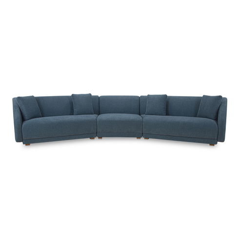 Fraser 3 Piece Modular Sectional With Slipper Deep Blue