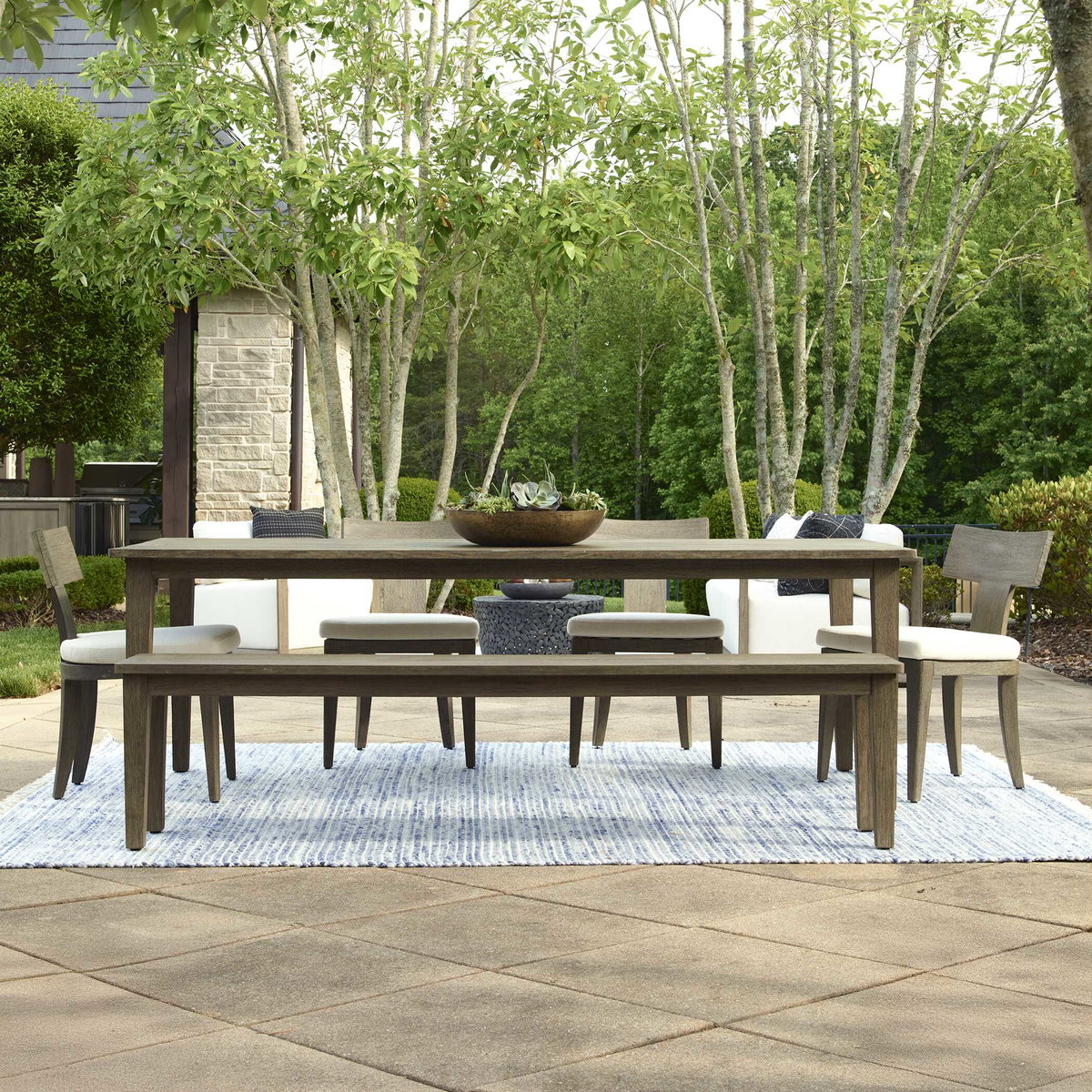 Forsyth Dark Gray Outdoor Dining Table, Outdoor Table by Uttermost, 7'8" width x 2'6.4" height x 3'3" depth View 2
